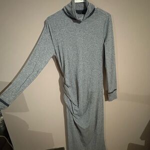 Gray Athleta Ruched Long Sleeve Dress